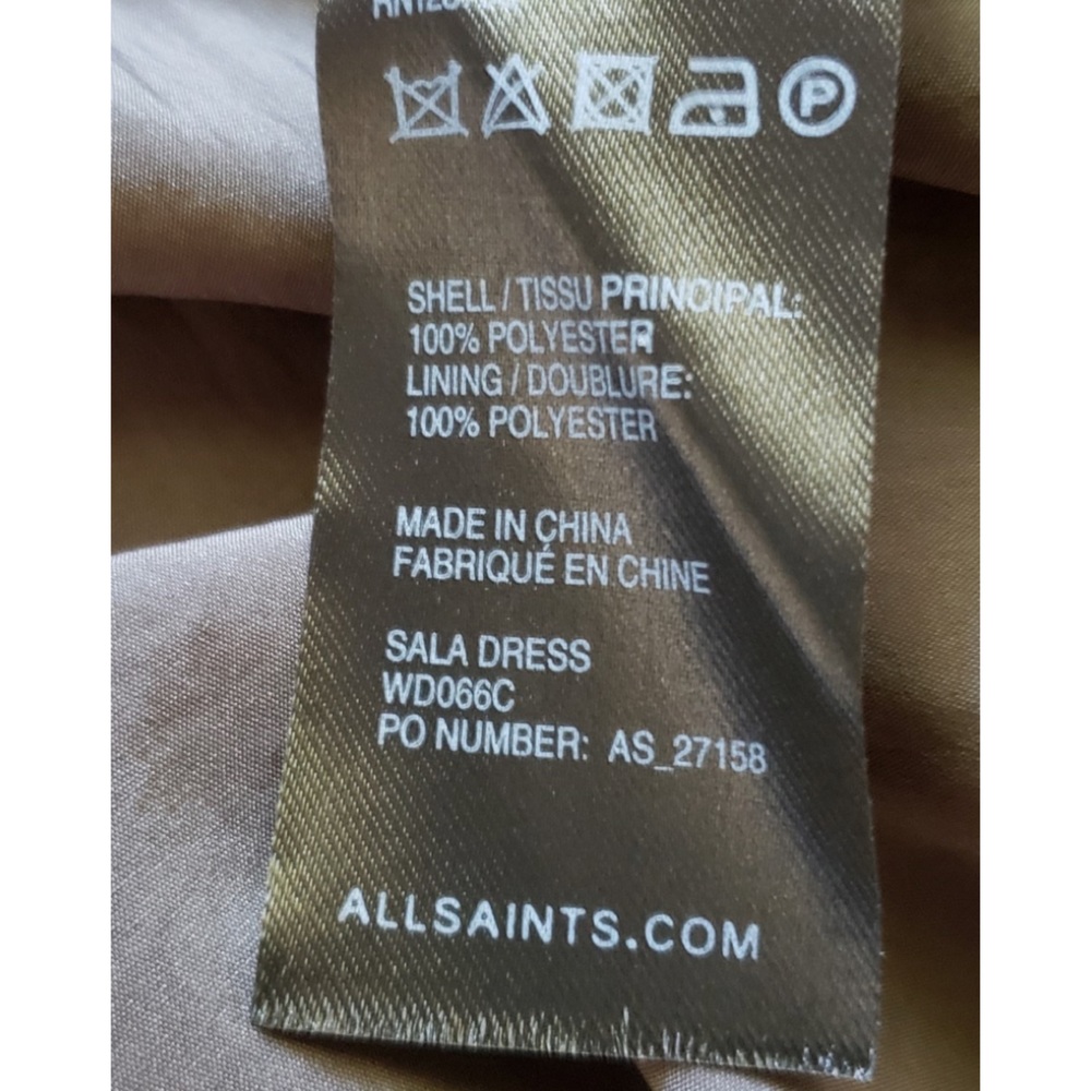 Pre-owned ALLSAINTS SLEEVELESS  RUCHED DRESS - Picture 11 of 12
